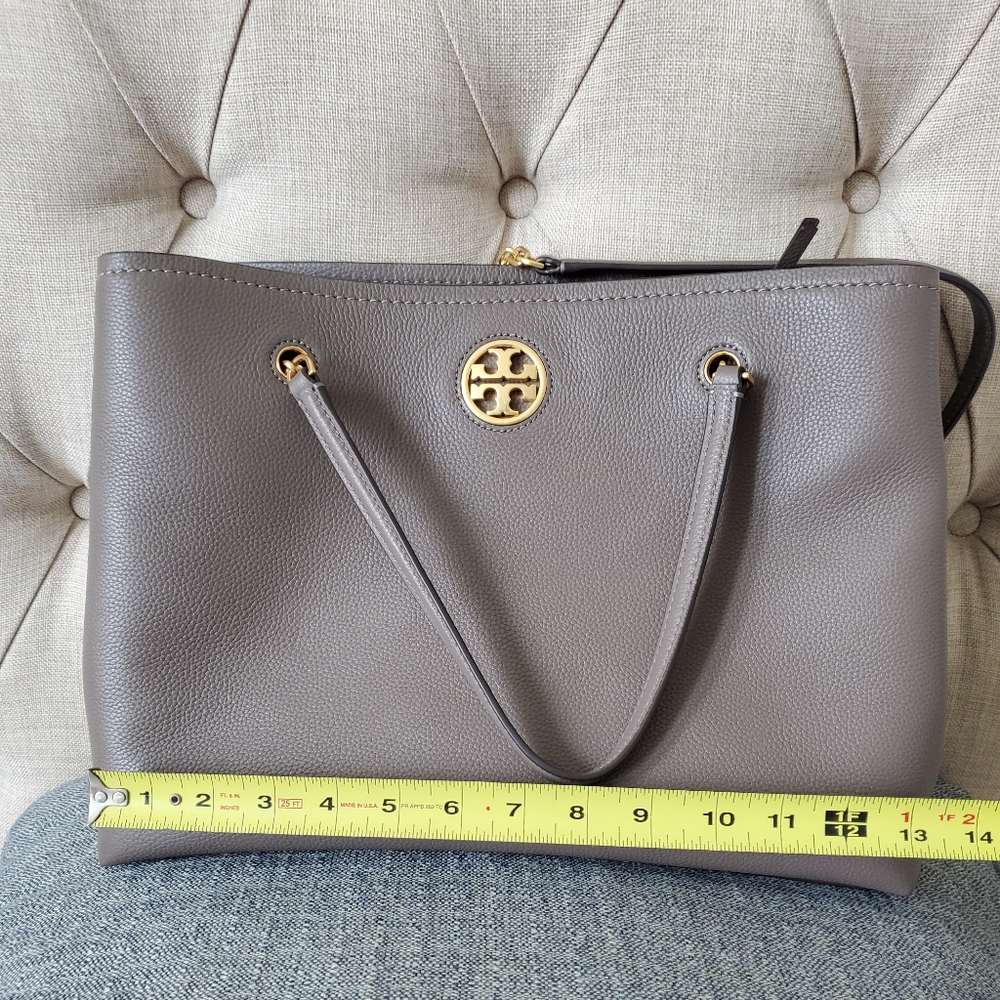 Sold!!Tory Burch grey leather tote bag - Picture 12 of 13